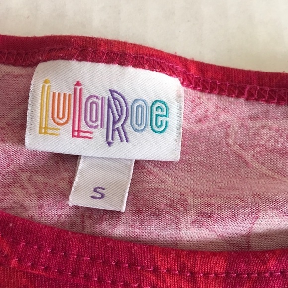 LuLaRoe Top Women’s Tunic Long Stretchy Subtle Floral Deep Red Small - Picture 3 of 10